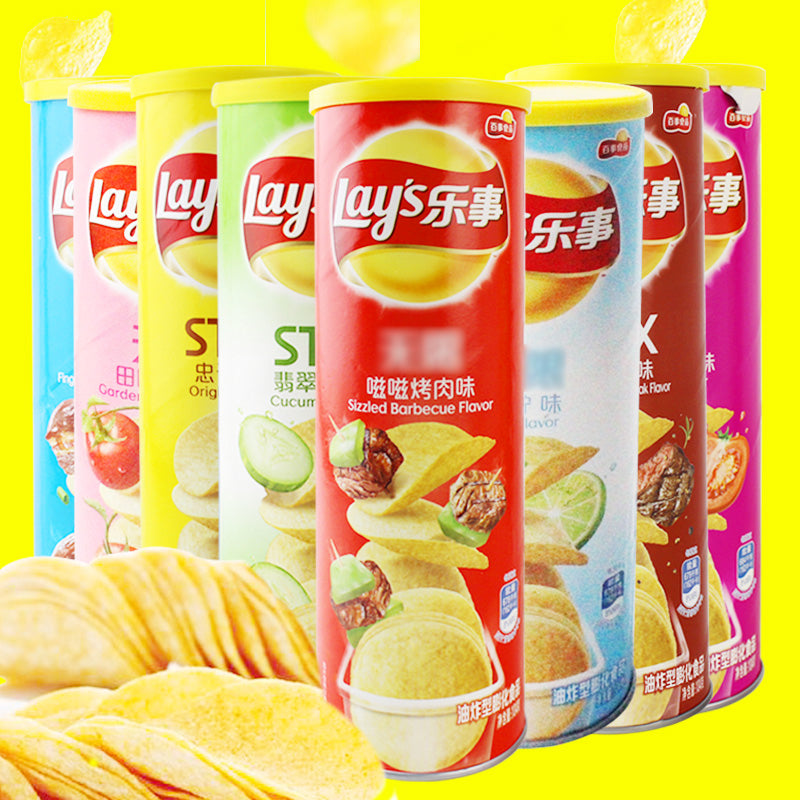 乐事】Lay's/乐事薯片104g罐装膨化食品马铃薯土豆片办公室休闲零食多种