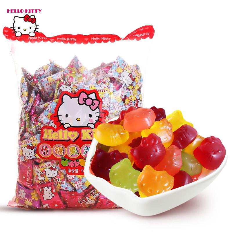 hello kitty】果汁软糖1000g 水果味qq橡皮糖